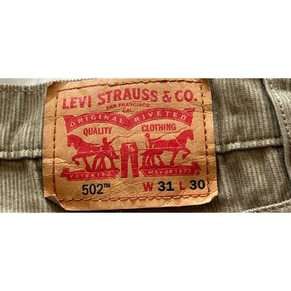 LEVI'S 502 Corduroy Pants Beige Cotton Strait Cut Size 31/30 - Picture 11 of 11